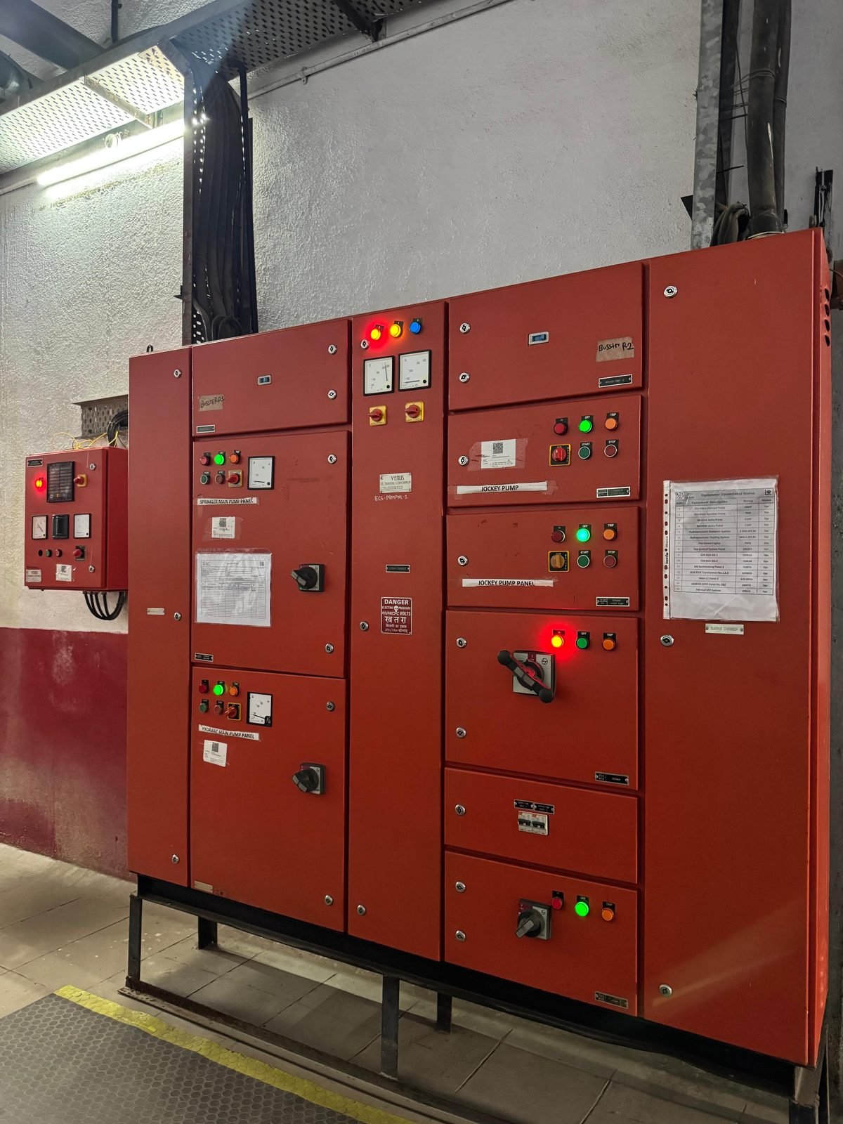 Sprinkler main pump panel installed by Shri Ram Fire Controlling Systems