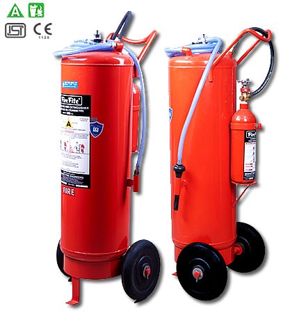 Water Type Fire Extinguisher — trolley mounted